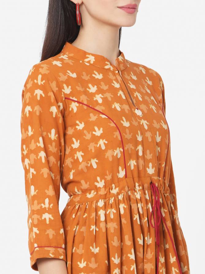 Saanjh 1034 New Designer Printed Rayon Ethnic Wear Long Kurti Collection